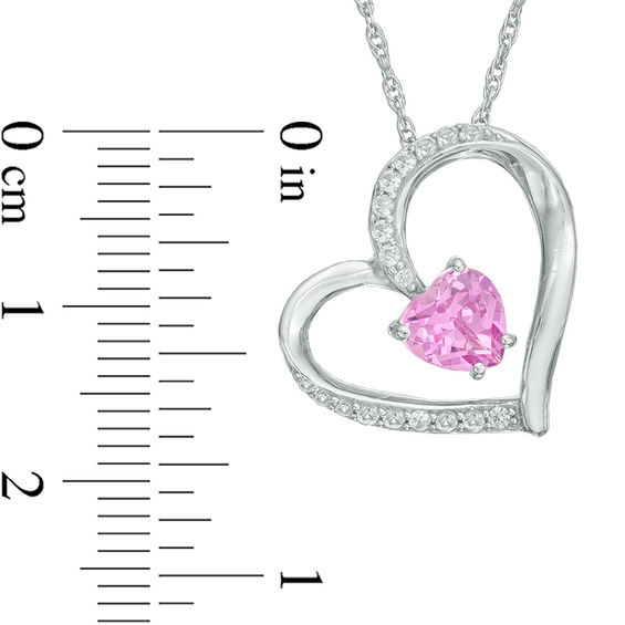 Zales pink sapphire heart necklace hotsell