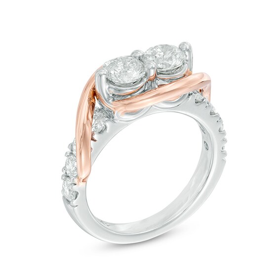 Ever Us® 2 CT. T.w. Two-Stone Diamond Swirl Band in 14K Two-Tone Gold