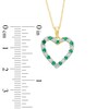 Thumbnail Image 2 of Emerald and Diamond Accent Beaded Heart Pendant in 10K Gold