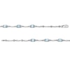 Thumbnail Image 2 of Oval Aquamarine and Diamond Accent Station Bracelet in Sterling Silver - 7.25"