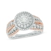 Thumbnail Image 1 of 1 CT. T.W. Composite Diamond Double Frame Engagement Ring in 14K Two-Tone Gold