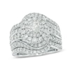 Thumbnail Image 1 of 2-1/2 CT. T.W. Diamond Layered Frame Swirl Bridal Set in 14K White Gold