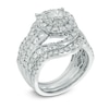 Thumbnail Image 2 of 2-1/2 CT. T.W. Diamond Layered Frame Swirl Bridal Set in 14K White Gold