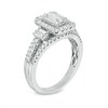Thumbnail Image 2 of 1 CT. T.W. Baguette Composite Diamond Engagement Ring in 14K White Gold