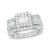Thumbnail Image 1 of 2 CT. T.W. Baguette Composite Diamond Three Stone Engagement Ring in 14K White Gold