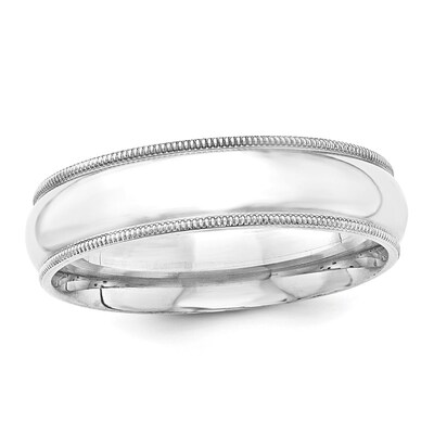 Solid 14k White Gold Plain Wedding Band Milgrain Ring Polished Calssic Comfort Fit Finish 4 mm Solid 14k White Gold Plain Wedding Band Milgrain Ring Polished Calssic Comfort Fit Finish 4 mm