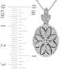 Thumbnail Image 3 of 1/10 CT. T.W. Diamond Flower Vintage-Style Oval Medallion Locket in Sterling Silver