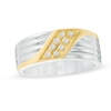 Thumbnail Image 1 of 1/6 CT. T.W. Diamond Two Row Slant Band in 10K Two-Tone Gold