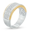 Thumbnail Image 2 of Men's 1 CT. T.W. Diamond Milgrain Trimmed Band in 10K Two-Tone Gold