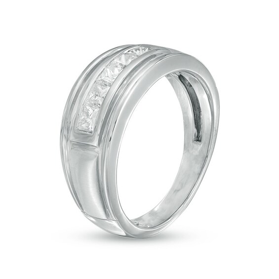 1 CT. T.w. Square-Cut Diamond Five Stone Band in 10K White Gold