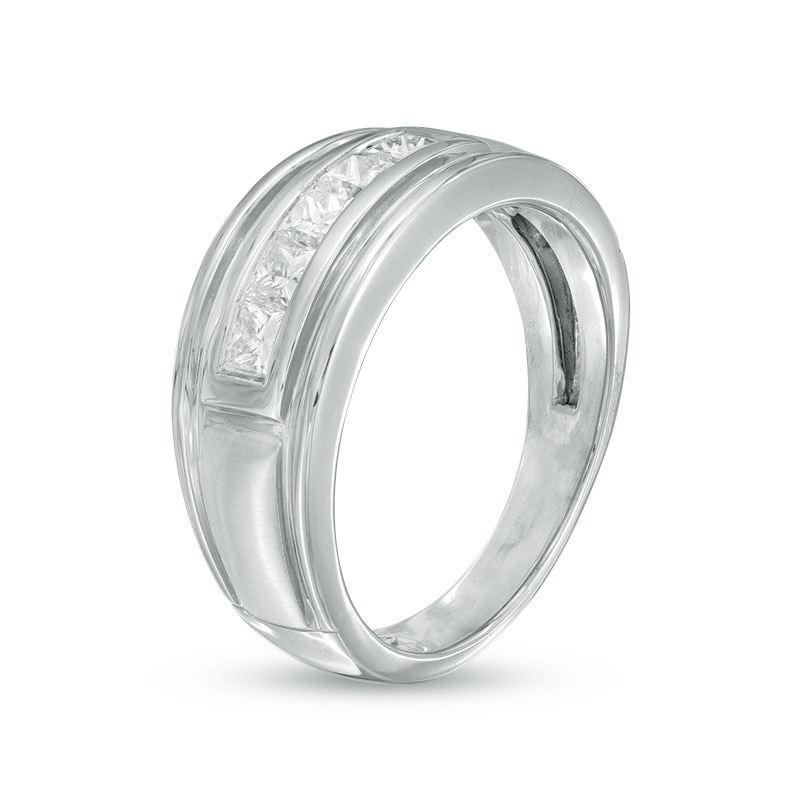 Main Image 2 of 1 CT. T.W. Square-Cut Diamond Five Stone Band in 10K White Gold