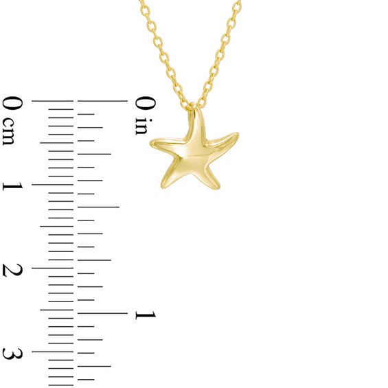 Starfish Pendant in 10K Gold - 17"