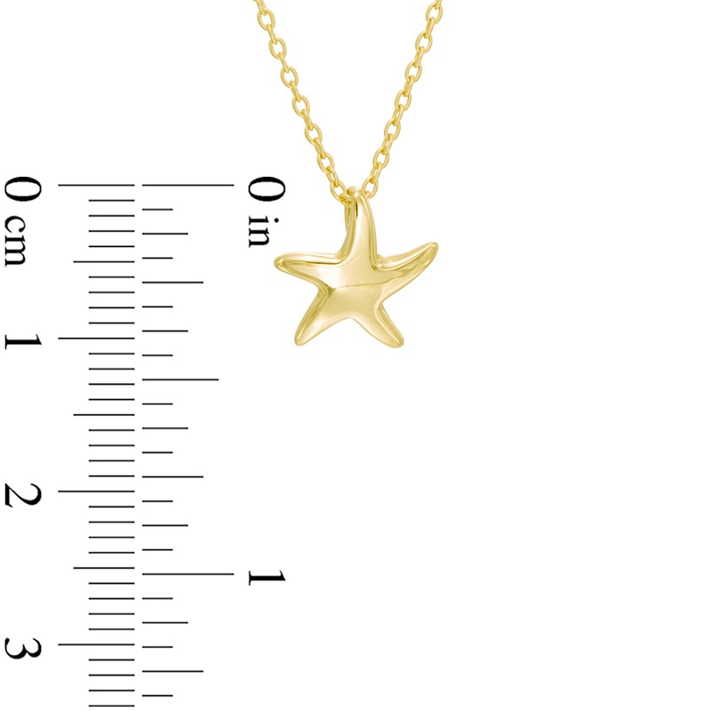 Main Image 2 of Starfish Pendant in 10K Gold - 17"