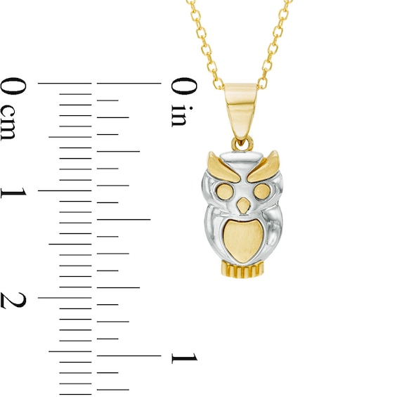 Owl Pendant in 10K Two-Tone Gold