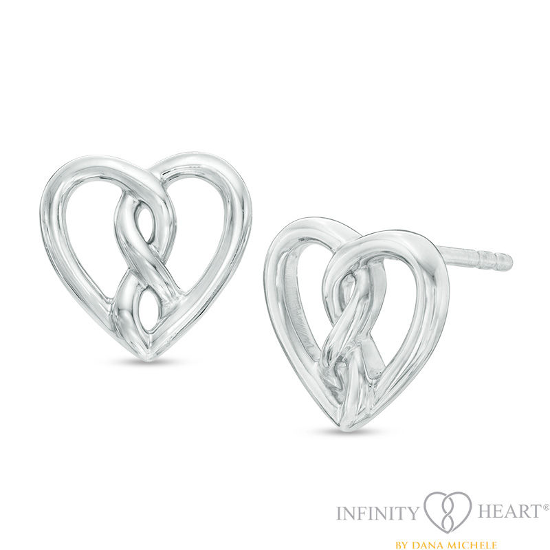 Main Image 1 of Infinity Heart® by Dana Michele Bold Stud Earrings in Sterling Silver
