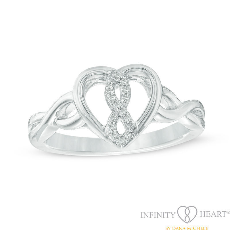 Infinity Heart® by Dana Michele Diamond Accent Twist Shank Ring in Sterling Silver