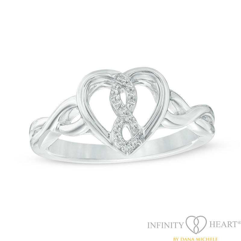 Main Image 1 of Infinity Heart® by Dana Michele Diamond Accent Twist Shank Ring in Sterling Silver