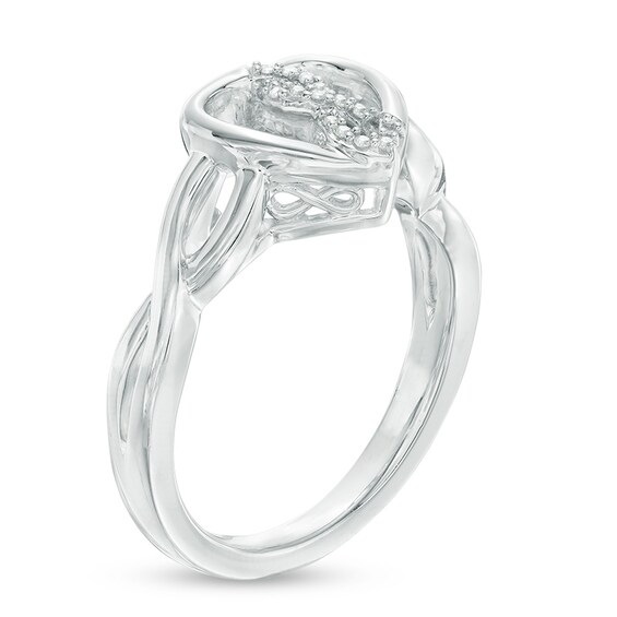 Infinity HeartÂ® by Dana Michele Diamond Accent Twist Shank Ring in Sterling Silver