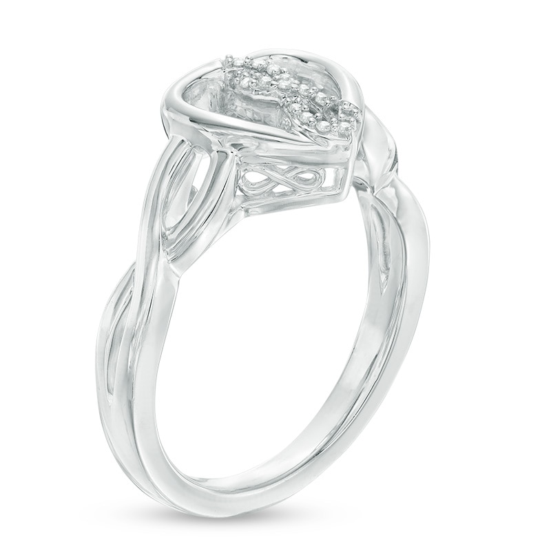 Infinity Heart® by Dana Michele Diamond Accent Twist Shank Ring in Sterling Silver