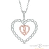 Thumbnail Image 1 of Infinity Heart® by Dana Michele Open Heart Frame Pendant in Sterling Silver and 10K Rose Gold