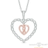 Thumbnail Image 0 of Infinity Heart® by Dana Michele Open Heart Frame Pendant in Sterling Silver and 10K Rose Gold