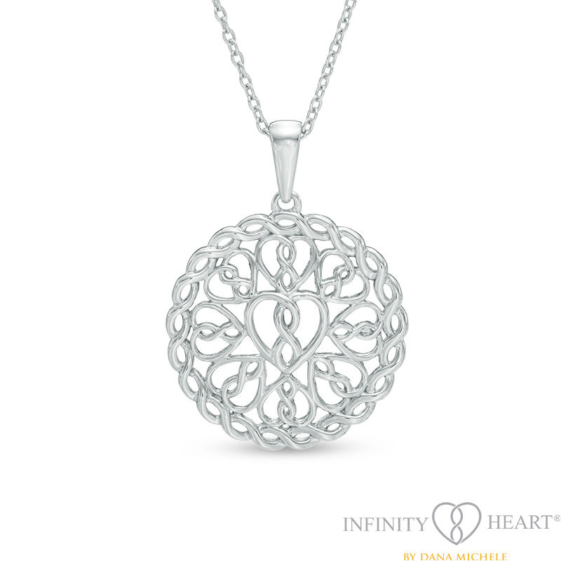 Main Image 1 of Infinity Heart® by Dana Michele Circle Frame Pendant in Sterling Silver