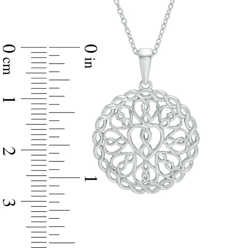 Main Image 2 of Infinity Heart® by Dana Michele Circle Frame Pendant in Sterling Silver