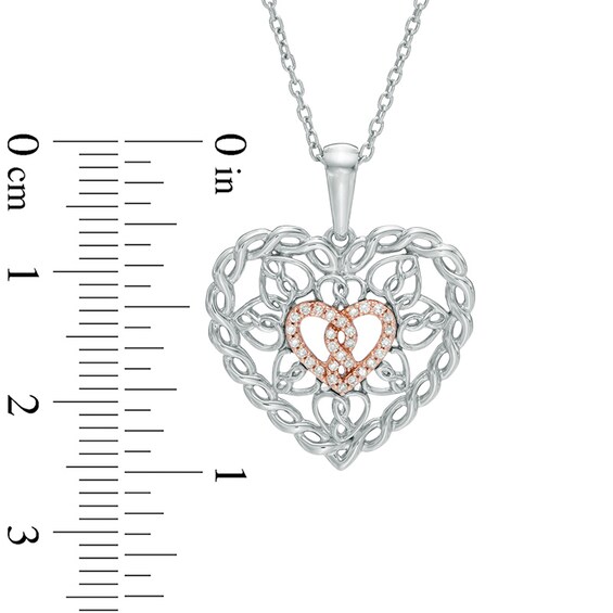 Infinity Heart® by Dana Michele 1/20 CT. T.w. Diamond Heart Pendant in Sterling Silver and 10K Rose Gold