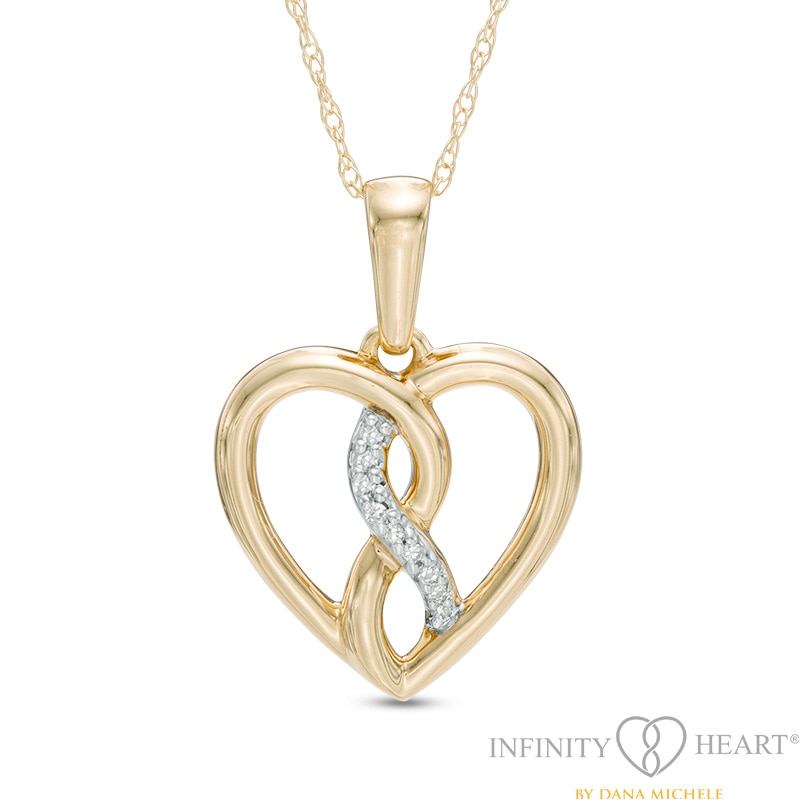 Main Image 1 of Infinity Heart® by Dana Michele Diamond Accent Pendant in 10K Gold
