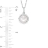 Thumbnail Image 2 of Vera Wang Love Collection Akoya Cultured Pearl and Diamond Accent Frame Pendant in 14K White Gold
