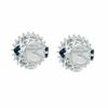 Thumbnail Image 2 of Vera Wang Love Collection Akoya Cultured Pearl and 1/8 CT. T.W. Diamond Frame Stud Earrings in 14K White Gold