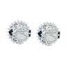 Thumbnail Image 1 of Vera Wang Love Collection Cultured Akoya Pearl and 1/8 CT. T.W. Diamond Frame Stud Earrings in 14K White Gold