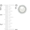 Thumbnail Image 3 of Vera Wang Love Collection Akoya Cultured Pearl and 1/8 CT. T.W. Diamond Frame Stud Earrings in 14K White Gold