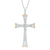 Thumbnail Image 0 of 1/5 CT. T.W. Diamond Cross Pendant in 10K Two-Tone Gold