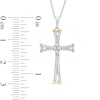 Thumbnail Image 1 of 1/5 CT. T.W. Diamond Cross Pendant in 10K Two-Tone Gold
