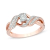 Thumbnail Image 0 of 1/4 CT. T.W. Diamond Twist Bypass Ring in 10K Rose Gold
