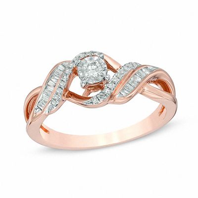 rose gold bypass ring