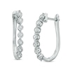 Thumbnail Image 1 of 1/4 CT. T.W. Diamond Miracle Hoop Earrings in 10K White Gold