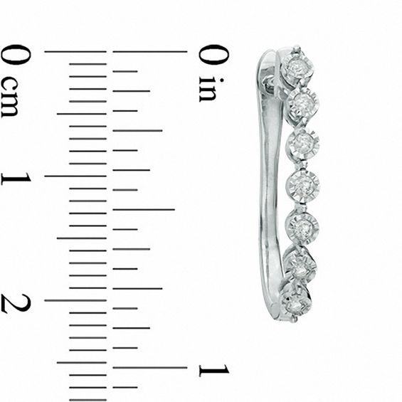 1/4 CT. T.w. Diamond Miracle Hoop Earrings in 10K White Gold