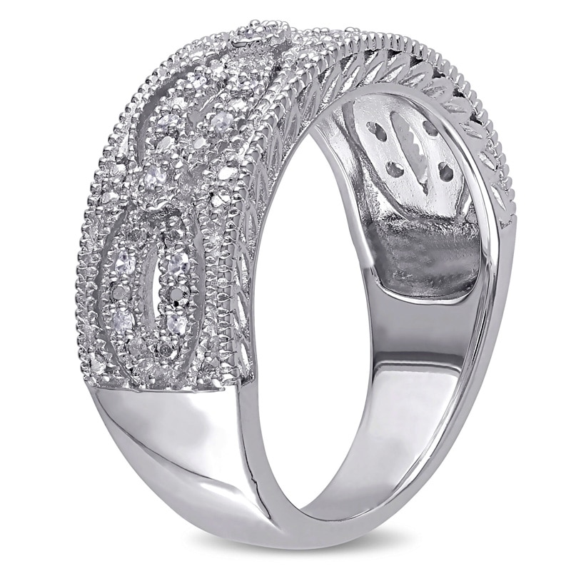 Main Image 2 of 0.095 CT. T.W. Diamond Vintage-Style Infinity Band in Sterling Silver