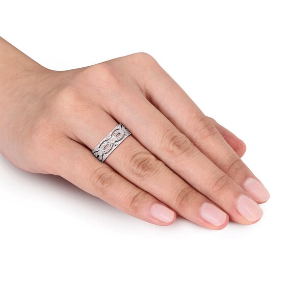 0.095 CT. T.w. Diamond Vintage-Style Infinity Band in Sterling Silver