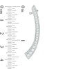 Thumbnail Image 1 of Lab-Created White Sapphire Curved Bar Crawler Earrings in Sterling Silver