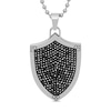 Thumbnail Image 0 of Men's 1/2 CT. T.W. Black Diamond Shield Pendant in Stainless Steel - 24"
