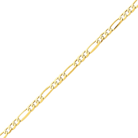 Polished Figaro Link Anklet in 14K Gold - 10"