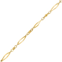 Diamond-Cut Marquise Link Anklet in 14K Gold - 9.0"