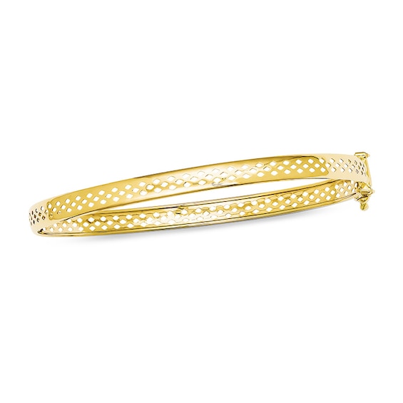 4.75mm Lattice Flexible Bangle in 14K Gold