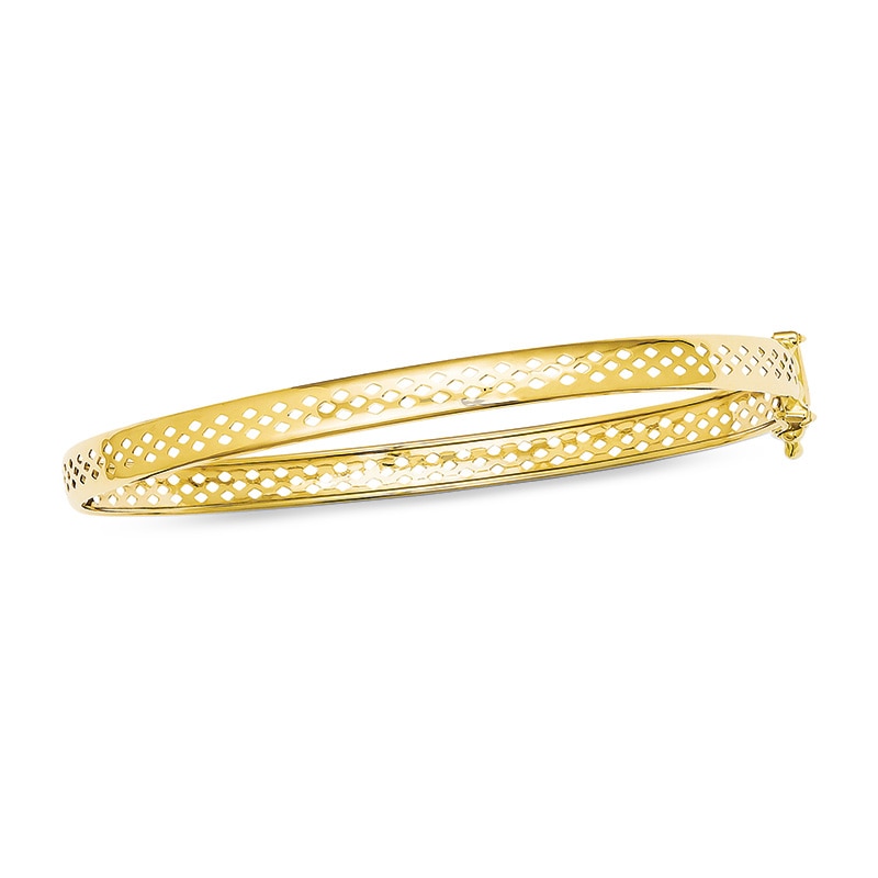 4.75mm Lattice Flexible Bangle in 14K Gold