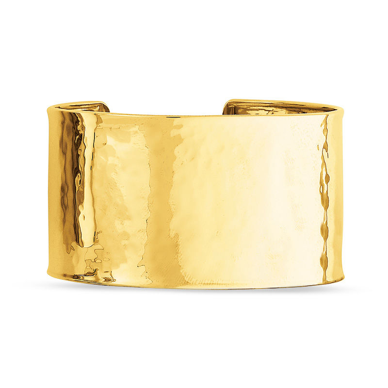 37.0mm Hammered Cuff in 14K Gold - 8.0