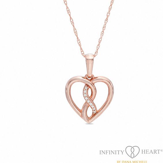 Infinity HeartÂ® by Dana Michele Diamond Accent Pendant in 10K Rose Gold