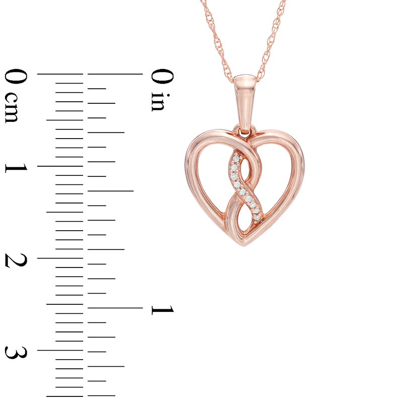 Main Image 2 of Infinity Heart® by Dana Michele Diamond Accent Pendant in 10K Rose Gold